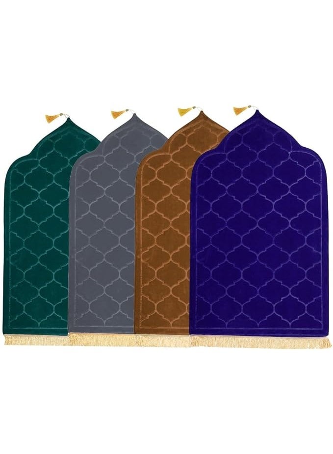 أكاليكس سجادة صلاة للمسلمين - أفضل هدية إسلامية - سجادة صلاة رمضان - سجادة صلاة سميكة وكبيرة مبطنة مخملية للأطفال والرجال والنساء - ناعمة وفاخرة ومناسبة للركبتين والجبهة - سجادة صلاة (ألوان متنوعة) - Image 2